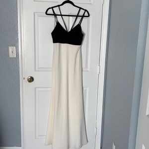 Formal maxi black and cream dress, new